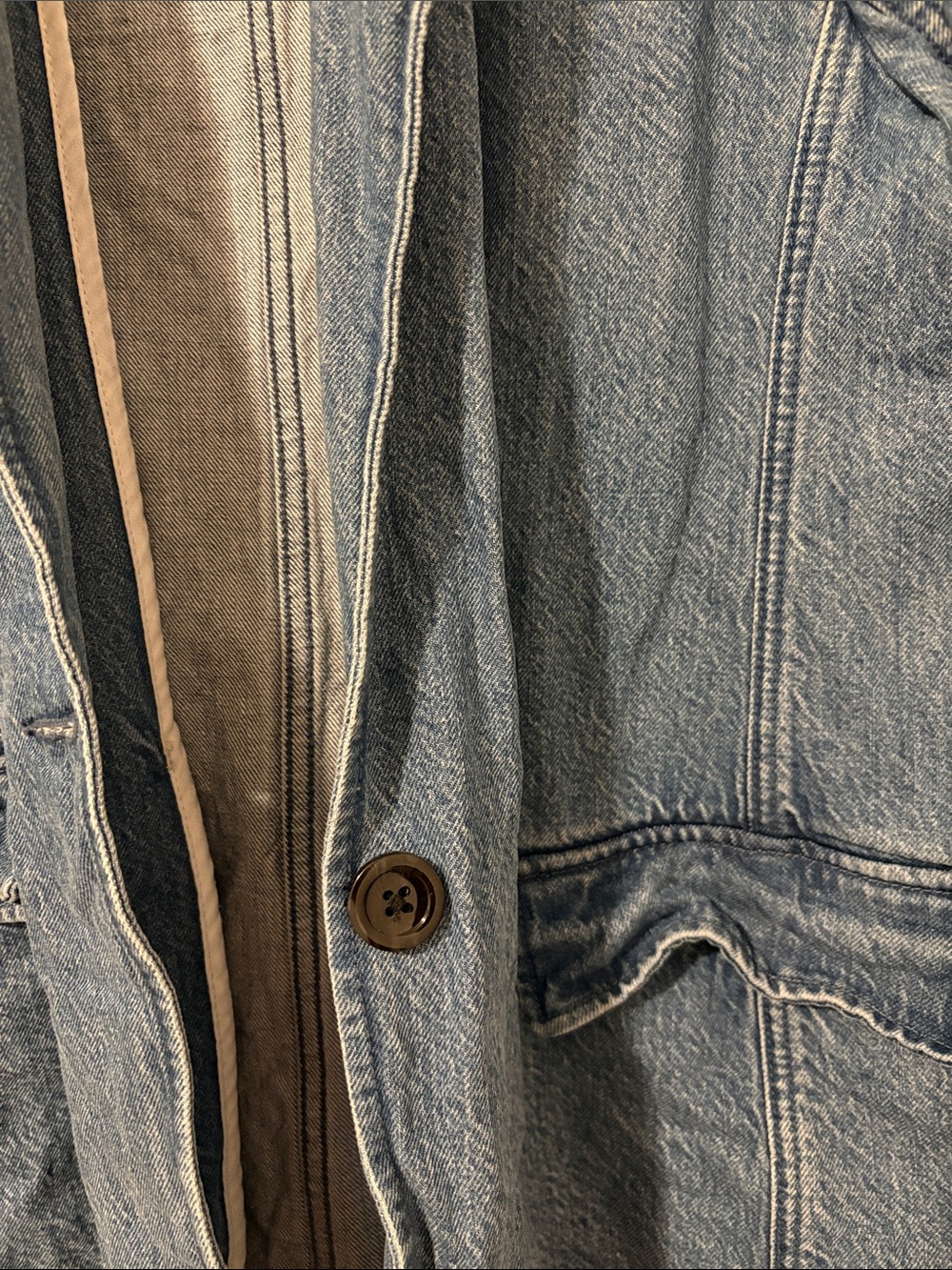 Abercrombie & Fitch Light Blue Denim Blazer - Picture 3 of 4